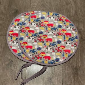 Eco friendly Cotton Washable Reusable Aga Hob Lid Mat Pad Round Hob Cover With straps Tractor