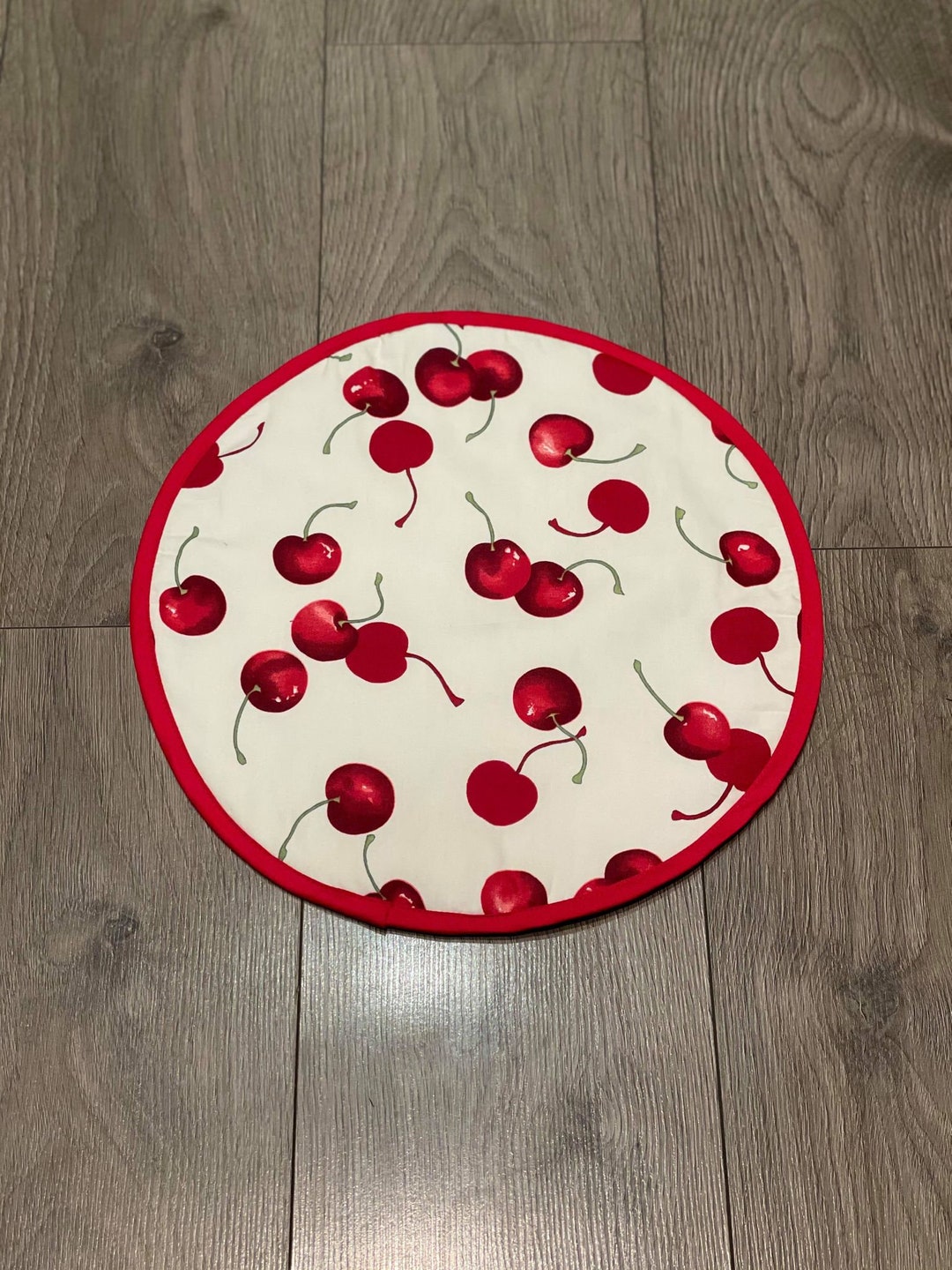 AGA Hob Lid Mat Pad Round Hob Cover With Straps Eco Friendly Cotton