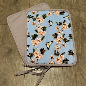 Rayburn 200 300 400 Sage Hob Lid Mat Pad Hob Cover With Straps Butterfly Cotton Washable