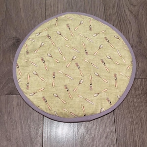Eco friendly Cotton Washable Reusable Aga Hob Lid Mat Pad Round Hob Cover With Loop/straps