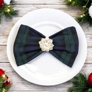 From 70 to 500 cm Long Cotton BLACK WATCH 100 % Cotton Tartan Runner Placemats Table Napkins Navy Black Green Burns Night Plaid image 6
