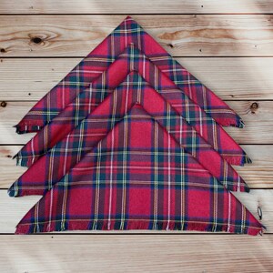 Fringed Table napkins Red Royal Steward Poly-viscose Tartan Burns Night Plaid