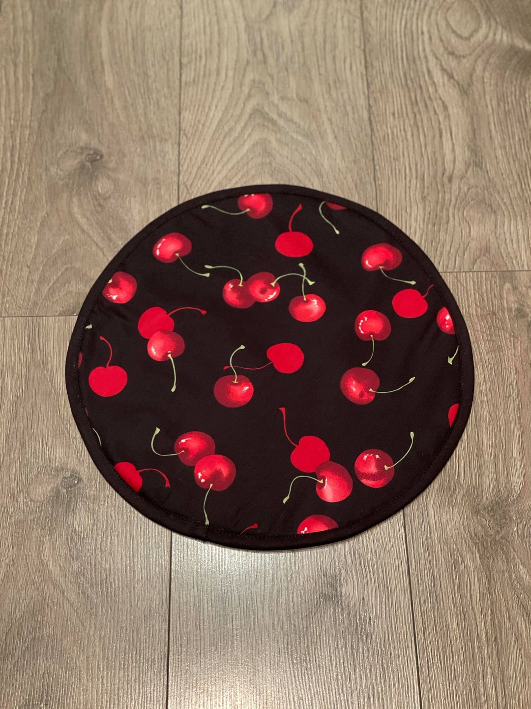 AGA Hob Lid Mat Pad Round Hob Cover With Straps Eco Friendly Cotton
