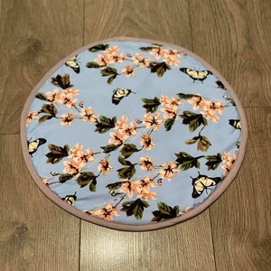 Butterfly  Eco friendly Cotton Washable Reusable Aga Hob Lid Mat Pad Round Hob Cover With Straps