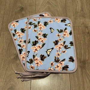 Rayburn 600 Sage Hob Lid Mat Pad Hob Cover With Straps Butterfly Cotton Washable