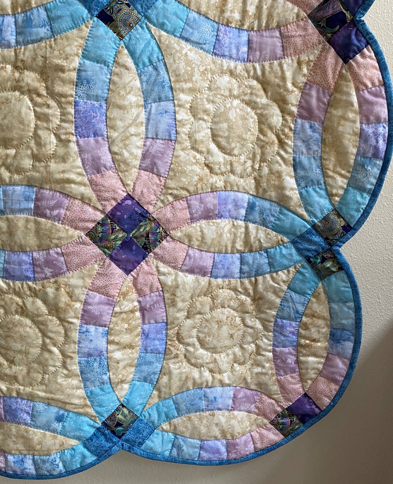 Authentic Amish Handmade Quilt Double Wedding Ring 110 x 106 Etsy