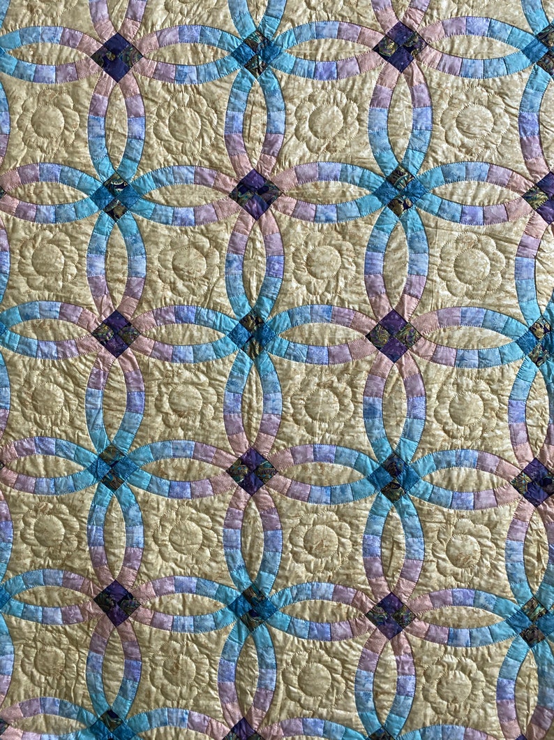 Authentic Amish Handmade Quilt Double Wedding Ring 110 x 106 Etsy