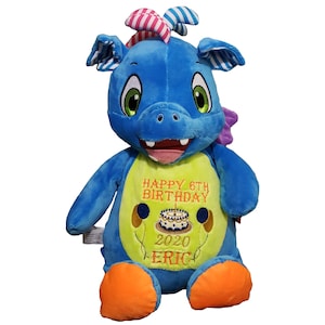 Custom Personalized gifts embroidered Dragon for boy ,girl Plush stuffed animal Gift! Birth announcements stats nursery toy dragon.