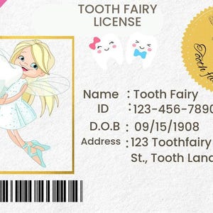 Easter bunny licence  Santa&#39;s,  Elf, and reindeer tooth fairy driver&#39;s license Christmas gift!