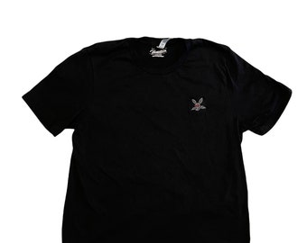 Subtle Cryptid T-Shirts - Mothman Embroidered Apparel - Black, Grey, Pink
