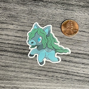 Cute chibi Cryptid Stickers - Kelpie/Kelpsee -  die cut stickers vinyl weatherproof outdoors