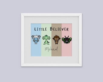 Little Believer Collection - 1 piece print collage - Yeti, Nessie, Bigfoot, Mothman