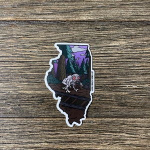 3 inch Vinyl Cryptid State Stickers - Enfield Horror from Illinois - Hometown Legends