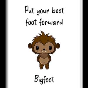 Motivational 1 piece Cryptozoology Children&#39;s Wall Art Digital Download - Cryptids - Bigfoot, Sasquatch