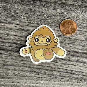 Cute chibi Cryptid Stickers - Smolfoot/bigfoot - die cut stickers vinyl weatherproof outdoors