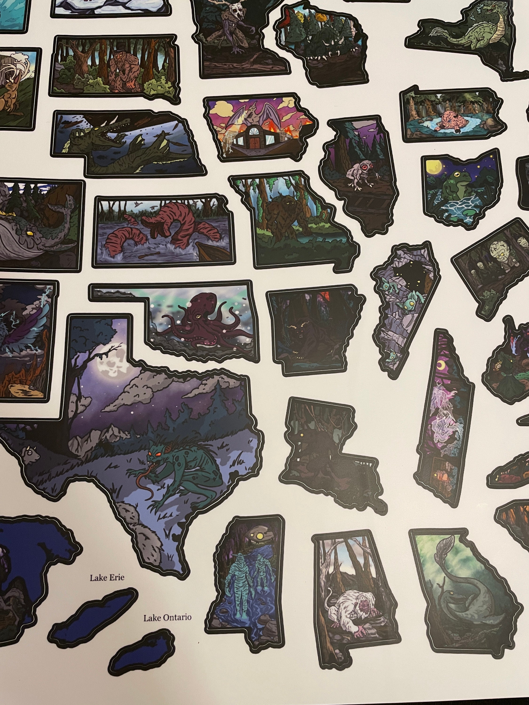 Cryptid Sticker Map of the United States - 18x24 Print - Camper Van ...