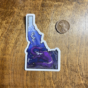 3 inch Vinyl Cryptid State Stickers - Sharlie (Twilight Dragon) from Idaho - Hometown Legends | State Cryptids