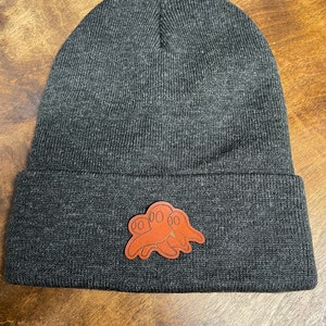 Leather Patch Fresno Nightcrawler Beanie | Cuffed Knit Beanie Slouchy | Unisex Classic Winter Hat - Limited Edition