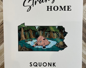 Pennsylvania Fine Art Print: Map of Pennsylvania featuring Squonk - Cryptid State Art 8x10 Print
