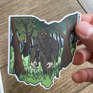 3 inch Vinyl Cryptid State Stickers - Grassman from Ohio - Hometown Legends | State Cryptids | Lake Monster