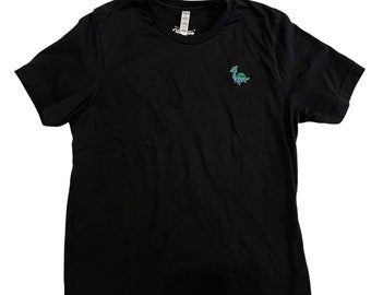 Subtle Cryptid T-Shirts - Champ Embroidered Apparel - Black and Teal