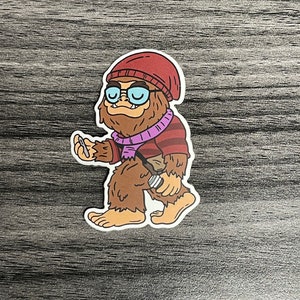 Cute Hipster Bigfoot Cryptid Stickers - Sasquatch - die cut stickers vinyl weatherproof outdoors