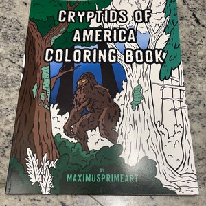 Cryptids of America Coloring Book - Cryptid Kids, Bigfoot, Mothman, Nessie Yeti | cryptozoology