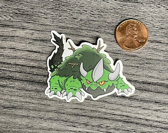 Cute chibi Cryptid Stickers - Hodrag/Hodag - die cut stickers vinyl weatherproof outdoors