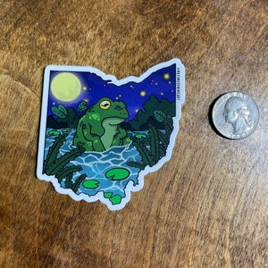 3 inch Vinyl Cryptid State Stickers - Loveland Frogman from Ohio - Hometown Legends | State Cryptids | Lake Monster