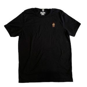 Subtle Cryptid T-Shirts - Bigfoot Embroidered Apparel - Black and Tan