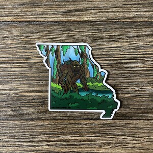3 inch Vinyl Cryptid State Stickers - Missouri Monster (Momo) from Missouri - Hometown Legends