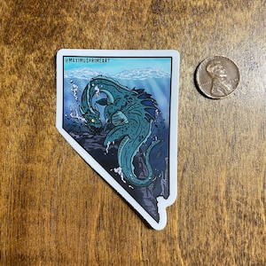 3 inch Vinyl Cryptid State Stickers - Tahoe Tessie from Nevada - Hometown Legends | State Cryptids