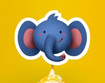 Elephant Cupcake Topper - Downloadable PDF