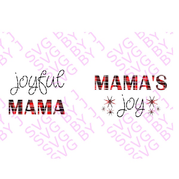 Joyful Mama PNG, Mama Joy PNG, Buffalo plaid, svg, png, sublimation, Christmas svg, Christmas png