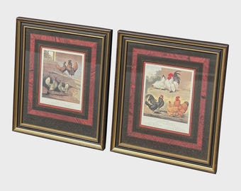 Vintage Ethan Allen Bantam Chicken Lithographs From Cassell's Poultry Book - A Pair