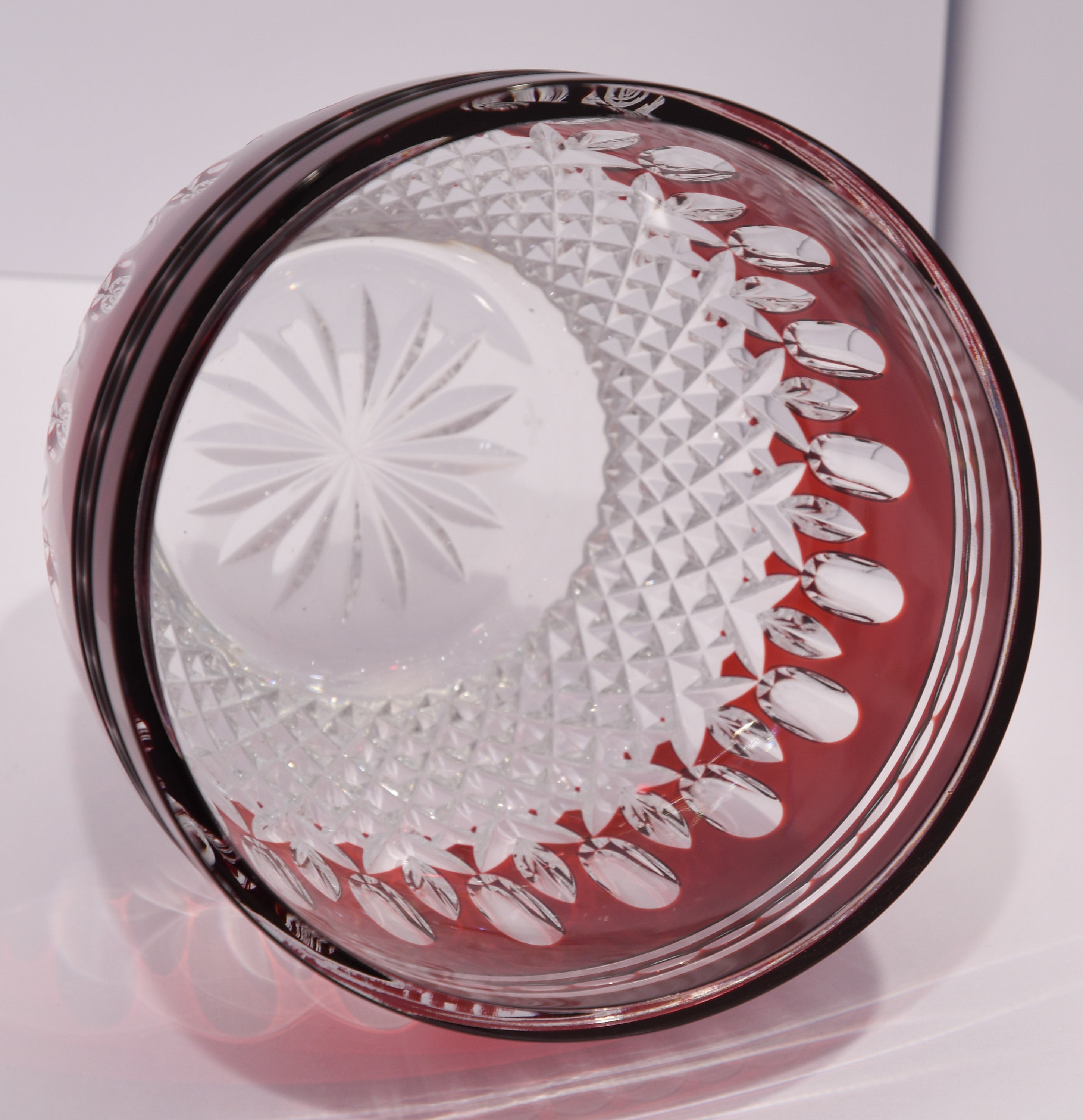 Vintage Waterford Crystal Clarendon Ruby Ice Bucket Red Cut to Clear - Etsy