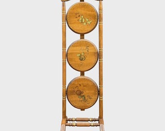Vintage Hitchcock Style Stenciled Maple Pie Stand / Cooling Rack by Standard Chair of Gardner, Ma