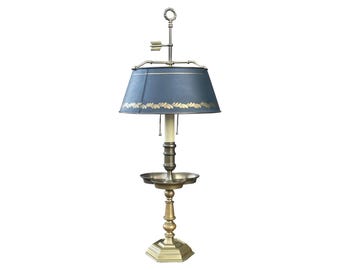 1970s French Empire Brass & Tole Bouillotte Table Lamp by Chapman