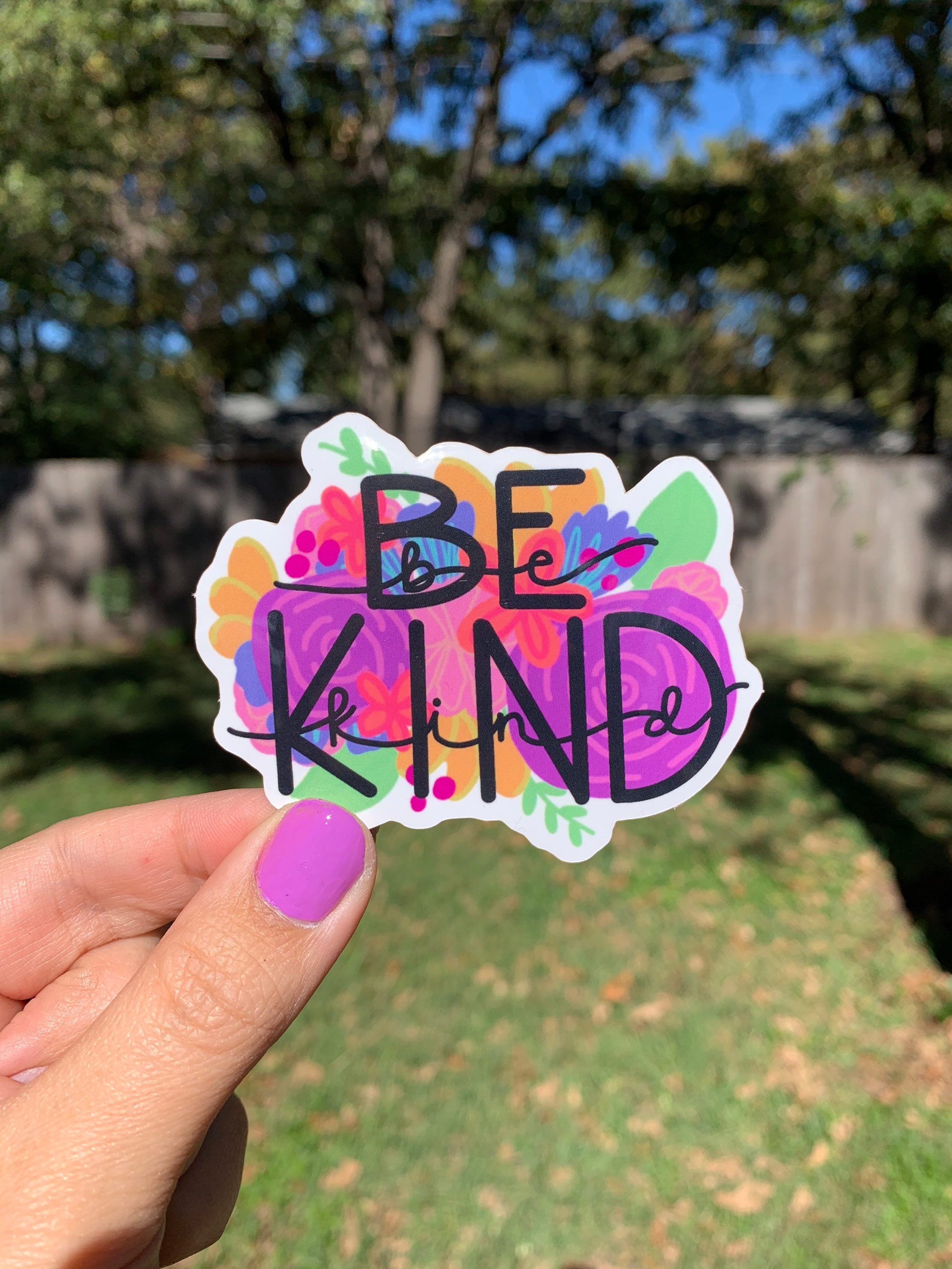 Be Kind Waterproof Vinyl Dishwasher Safe Water Bottle Etsy