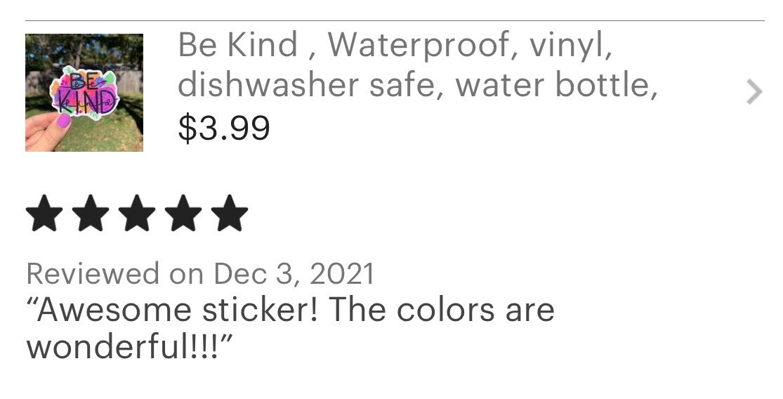 Be Kind Waterproof Vinyl Dishwasher Safe Water Bottle Etsy