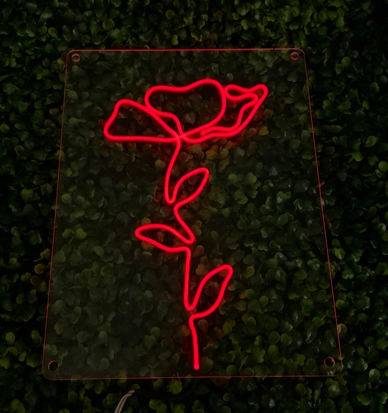 Flower light up Neon Sign EL Wire Wall Hanging Neon Wall Etsy