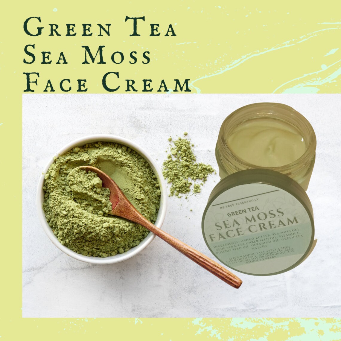 Sea Moss Turmeric & Honey Facial Mask or Green Tea Face Cream Etsy