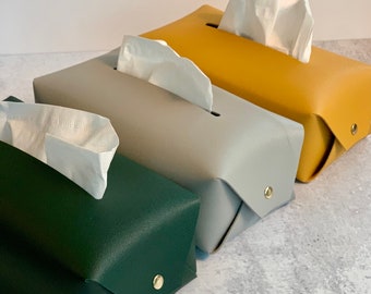 Leather Tissue Box, Foldable decorative tissue pouch, Home Organizing Tool, Desk Organizer