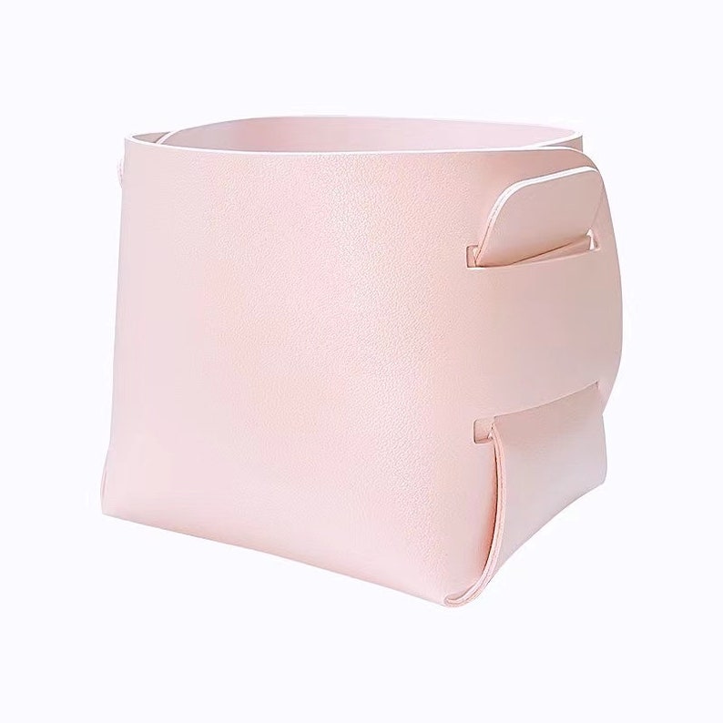 Small Faux Leather Storage Box Pink