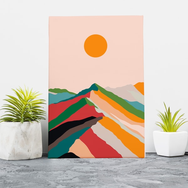 Sunset Canvas Painting Landscape Design Painting Number Kit- Mountain Acrylic Painting Home Decor Abstraction High-Quality Picture