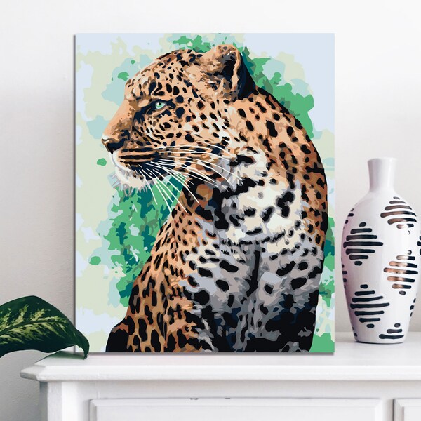 Cheetah Paint by Numbers Etsy