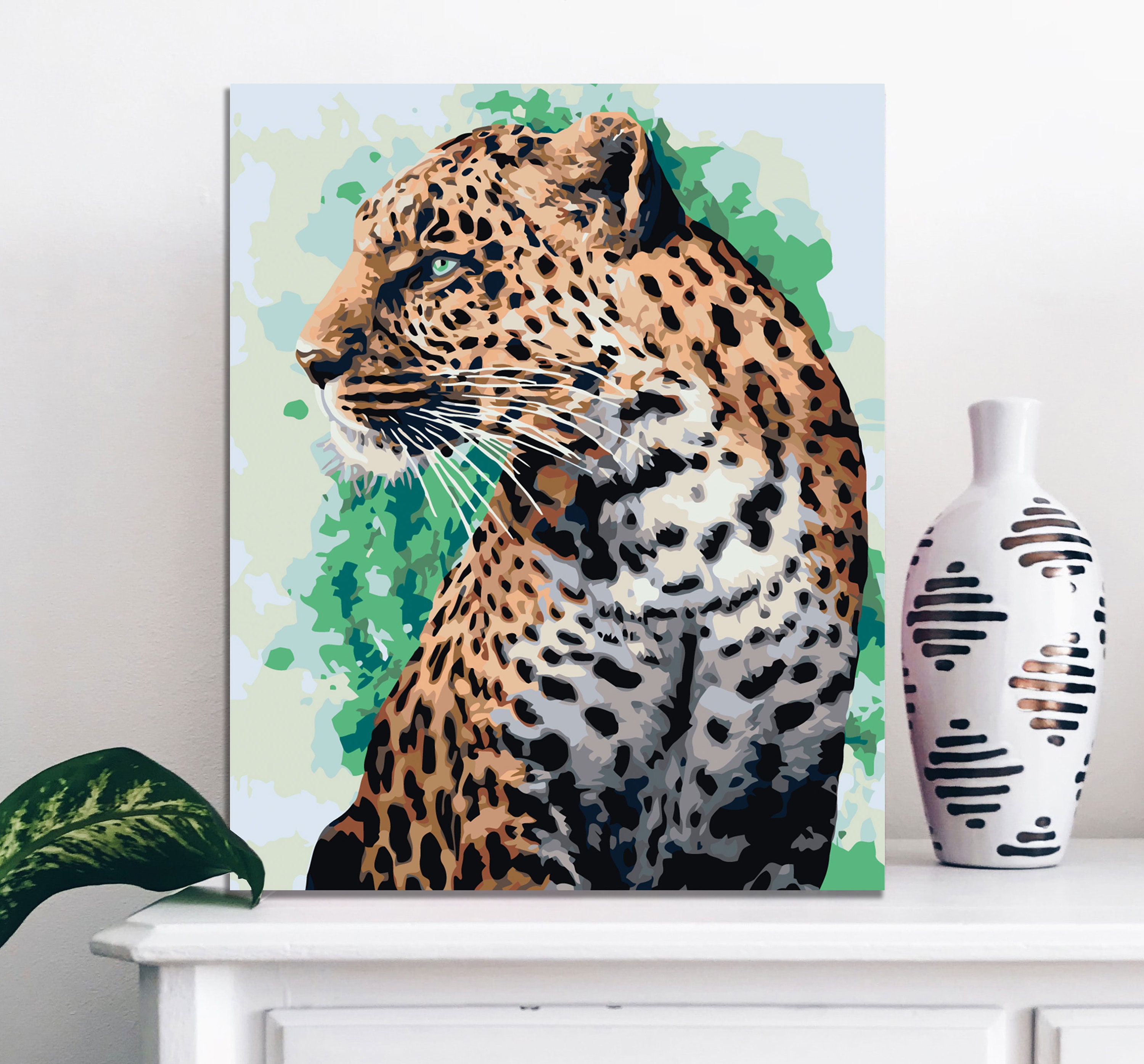 Cheetah Portrait Paint By Numbers DIY Kit Painting By Number Etsy