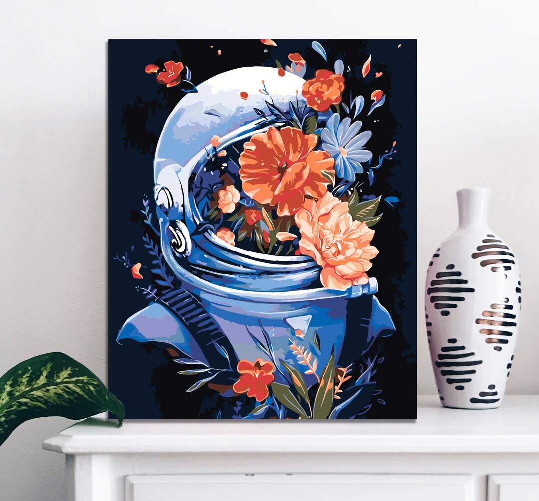 Colorful Space Suit Cosmonaut Paint by Numbers DIY Kit Painting by ...