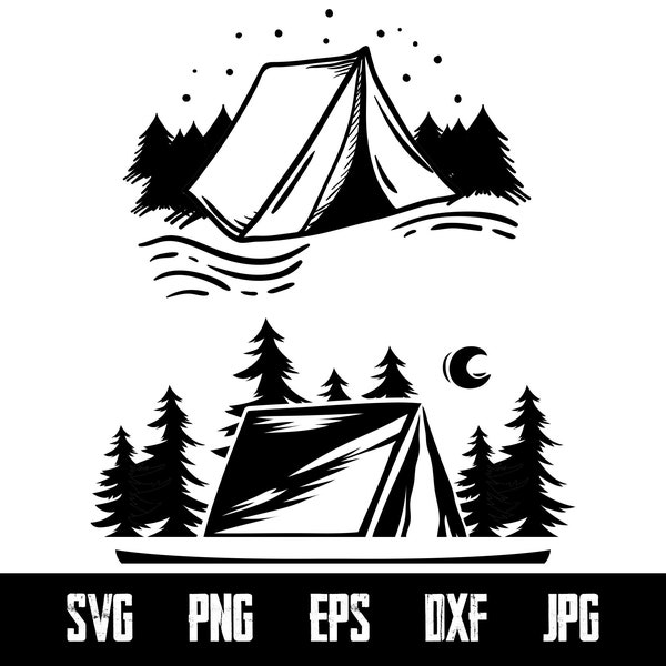 Camping Zelt Liebe zu reisen Logo Vektor Svg digitale Datei Camping Zelt Silhouette druckbare Bilder Digital Svg Eps Png Pdf Dateien HP0301
