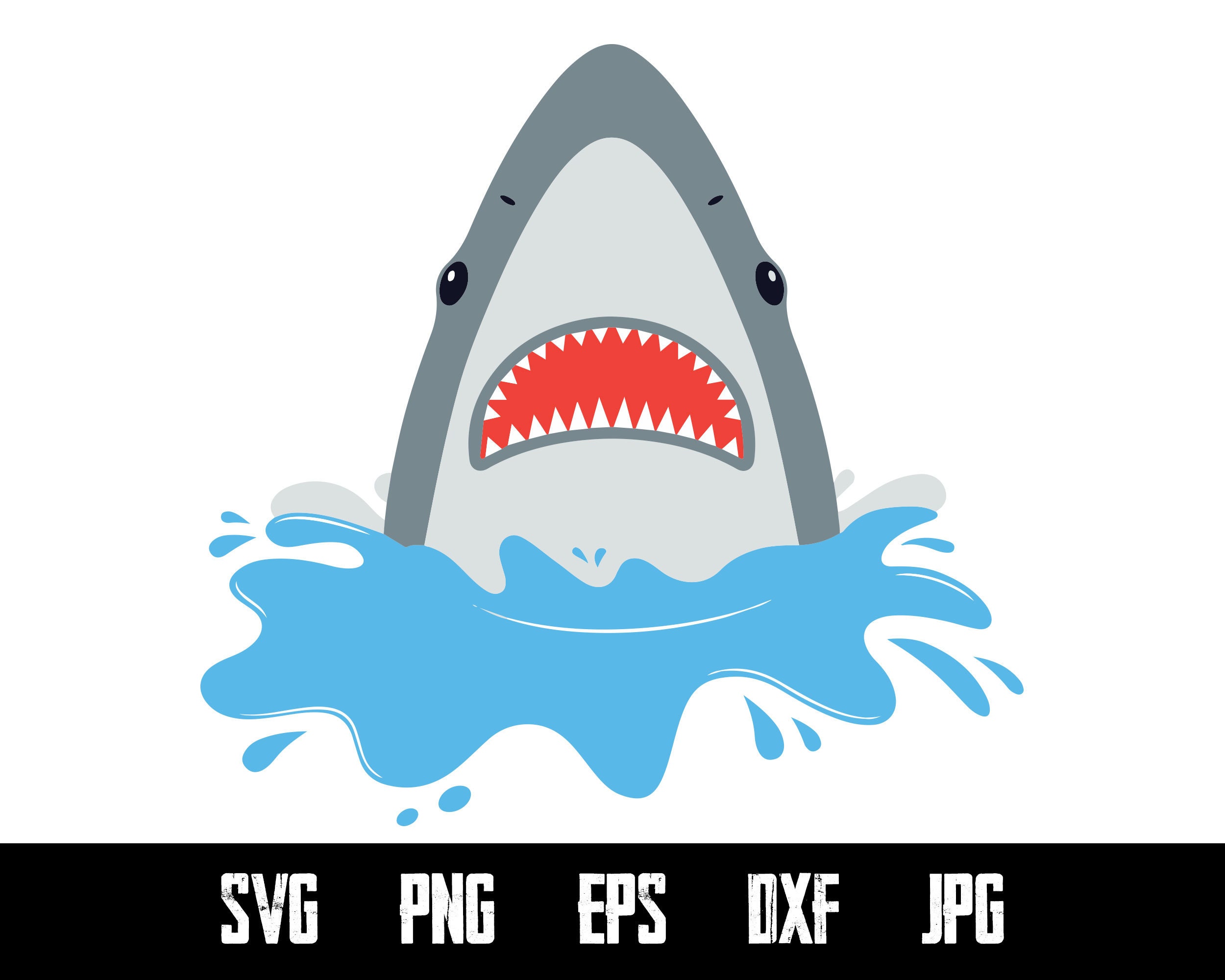 Funny Shark Logo SVG Colorful Vector Design Digital File - Etsy